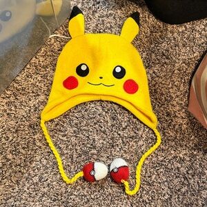 Pikachu Yellow Knit Earflap Hat